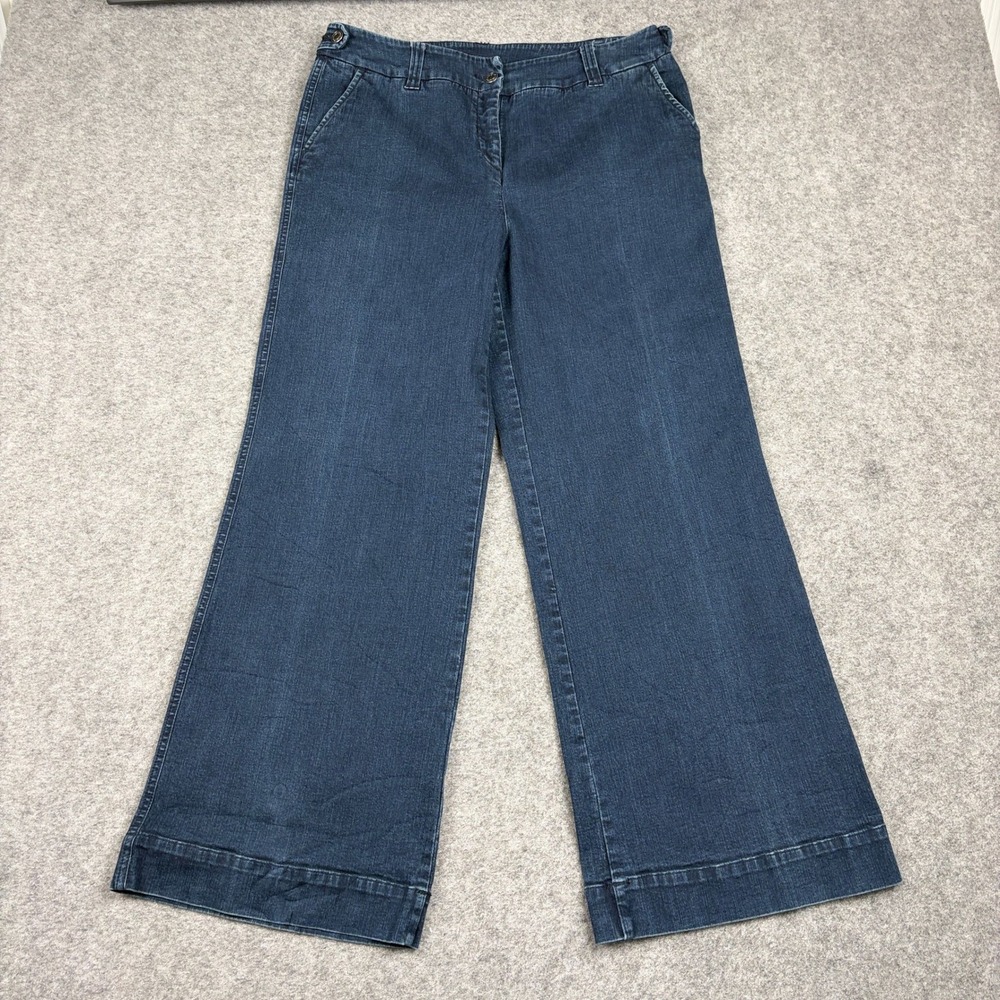 Westbound Wide Leg Jeans Womens 12 Short Dark Wash Trouser Denim High Rise Y2K - Picture 2 of 13
